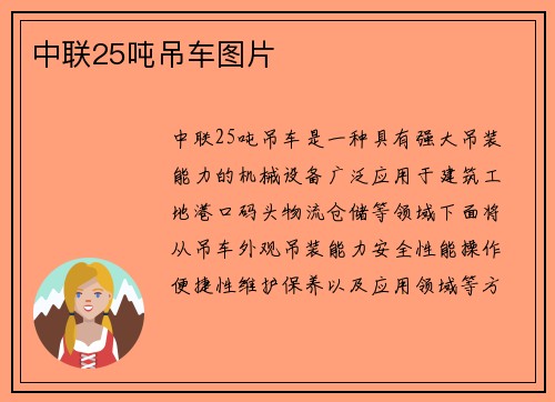 中联25吨吊车图片